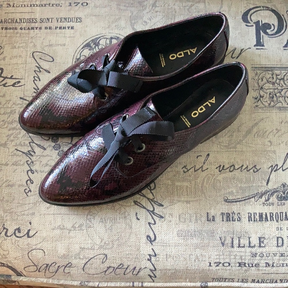 New snakeskin leather Aldo loafers